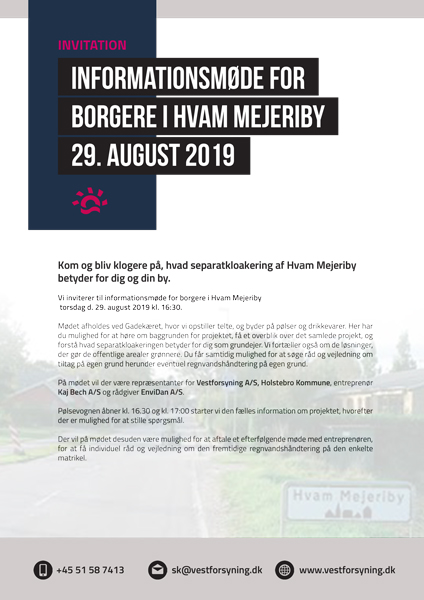 Informationsbrev for koakseperationen i Hvam Mejeriby